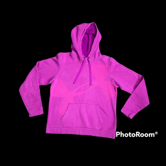 Under Armour All Season  semi fitted big logo fuchsia colored hoodie si… - Picture 1 of 10